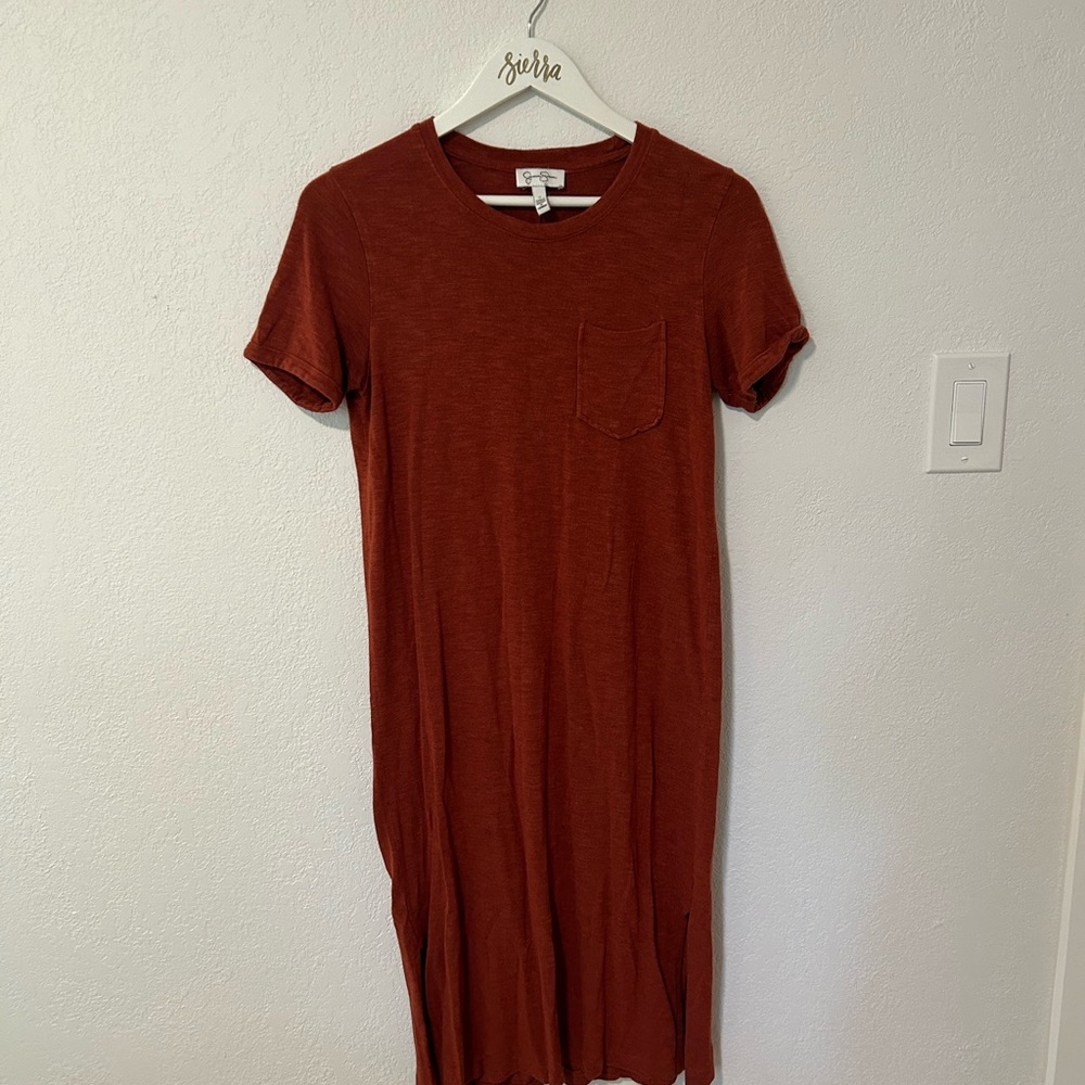 Jessica Simpson Dusty Orange T-Shirt Midi Dress